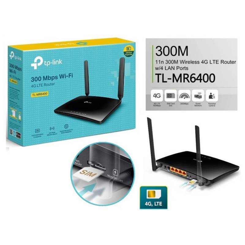 Router 4G Lte Tp-link Wifi 300mbps TL-MR6400 SIM Card TP-LINK 